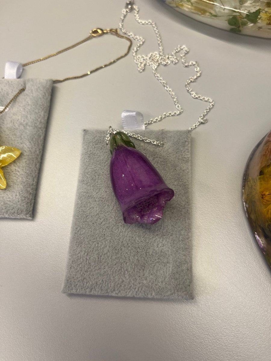 REVEBJELLE smykke - ekte tørket blomst - sølv - Smykke KNASK