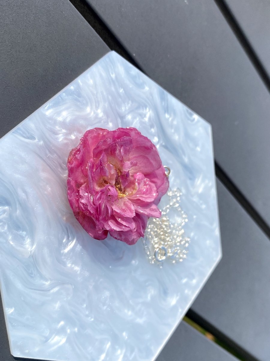ROSA BUSKROSE blomstersmykke, sølvkjede - Smykke KNASK