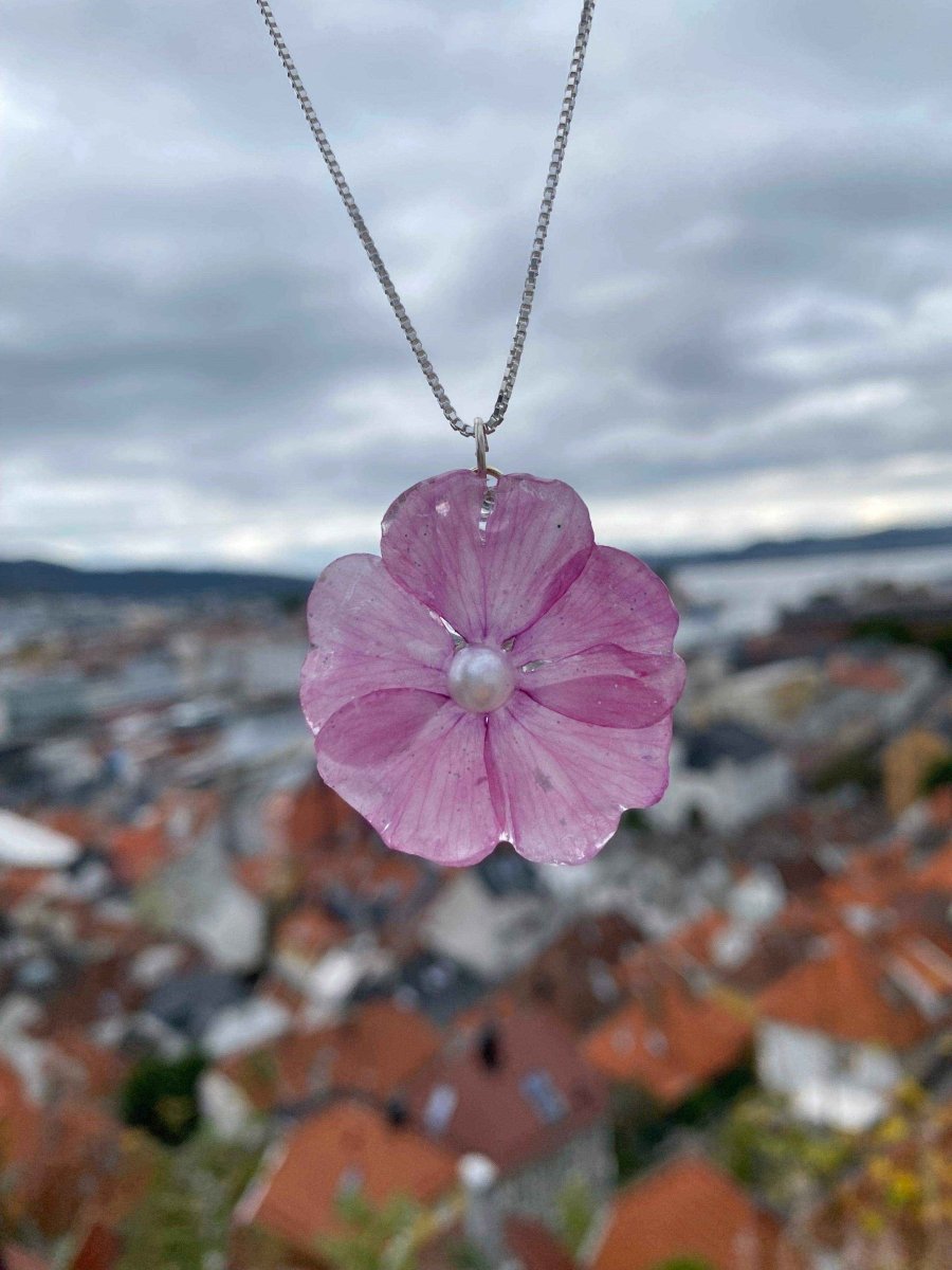 Rosa høstfloks-smykke, 3D (utgått modell) - KNASK