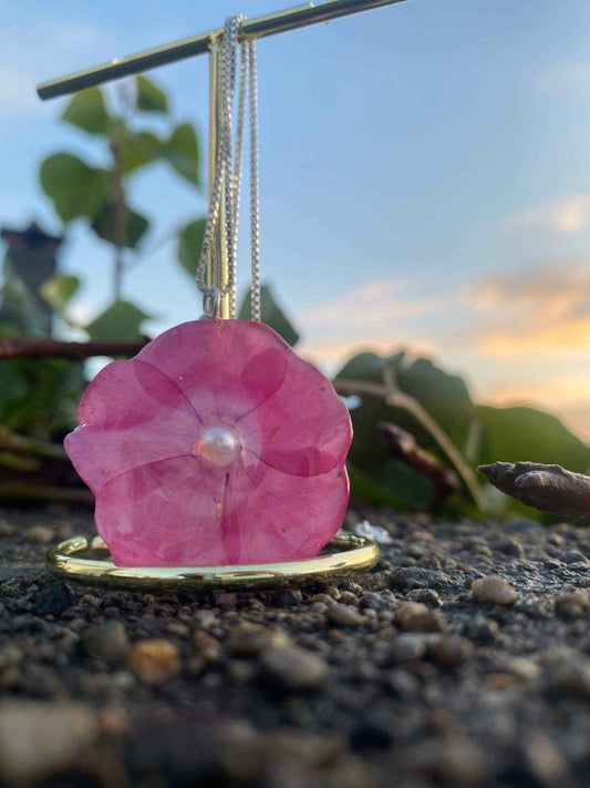 HØSTFLOKS blomstersmykke, 3D sølvkjede - KNASK