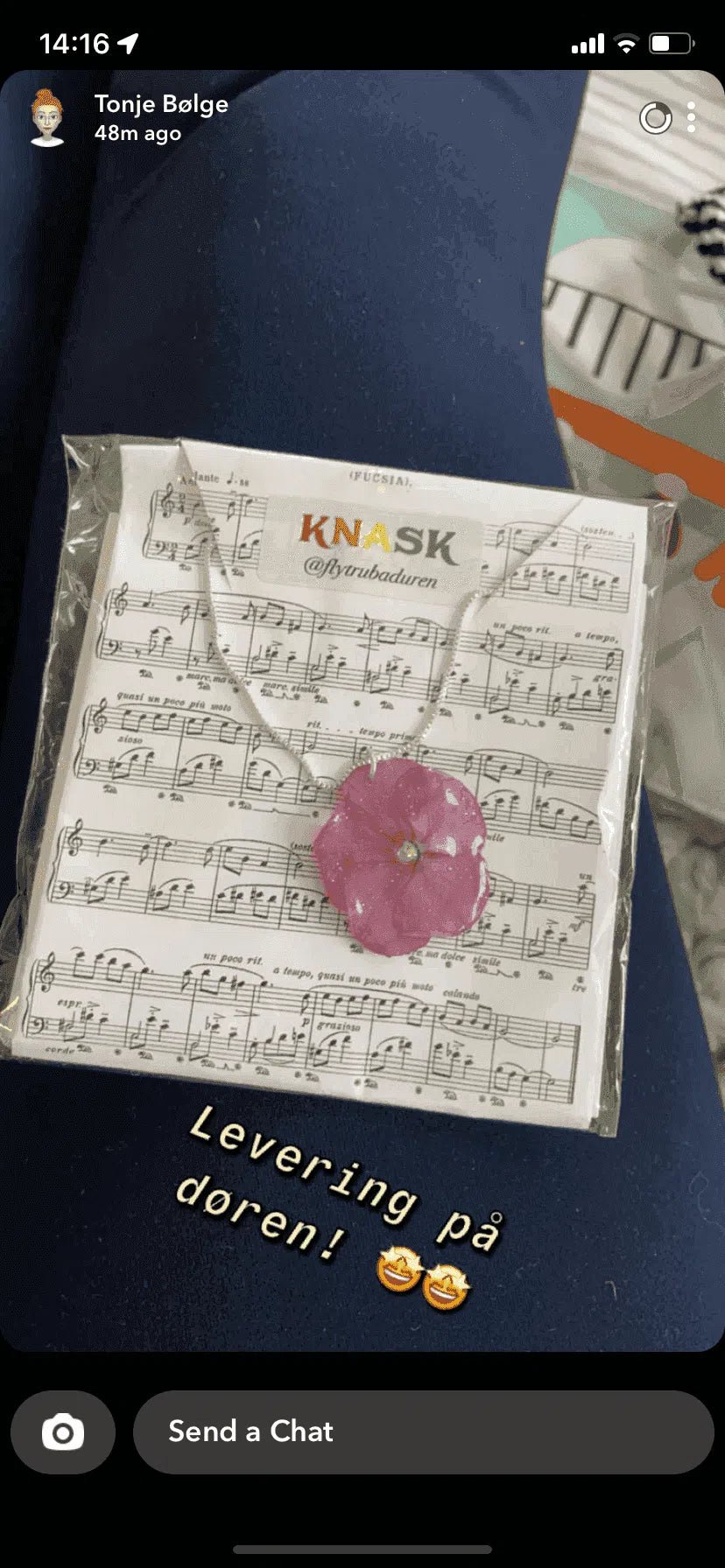 Rosa høstfloks-smykke, 3D (utgått modell) - KNASK