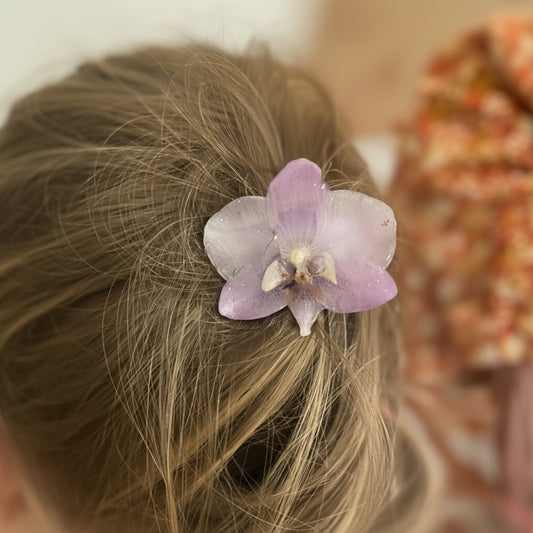ROSA ORKIDÉ hårspenne - ekte tørket blomst - Hårpynt KNASK