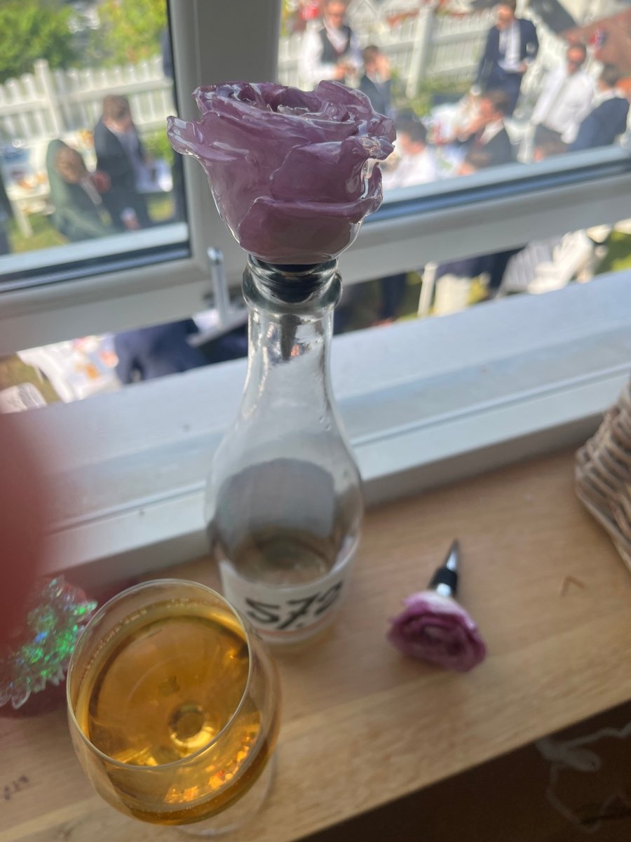 ROSA ROSE 3D vinstopper - ekte tørket blomst - Interiør KNASK