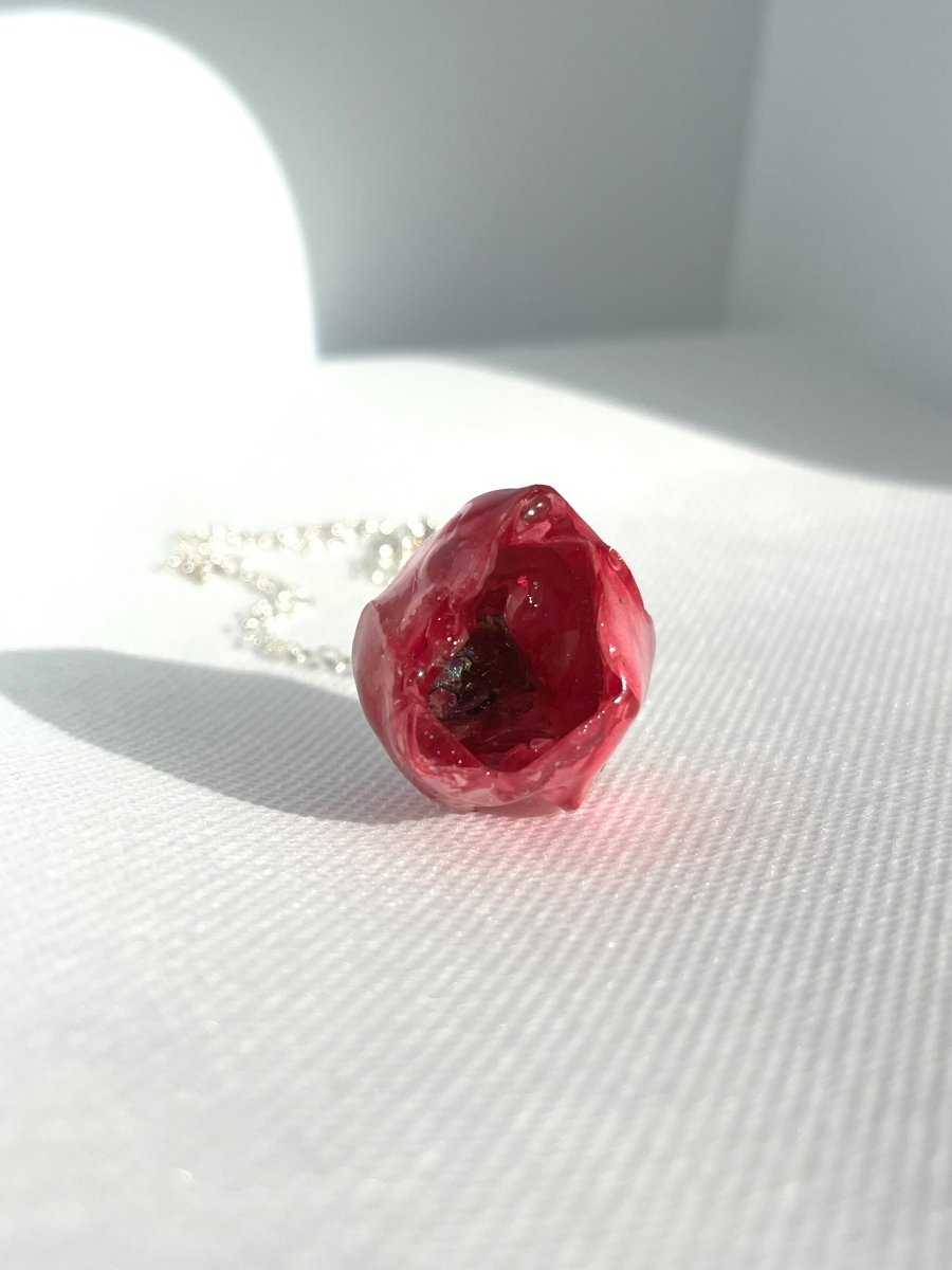 ROSA ROSE blomstersmykke, 925 sølvkjede - Smykke KNASK