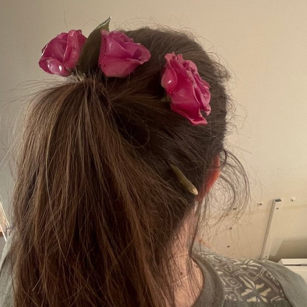 ROSA ROSE hårnål av ekte tørket blomst - Hårpynt KNASK