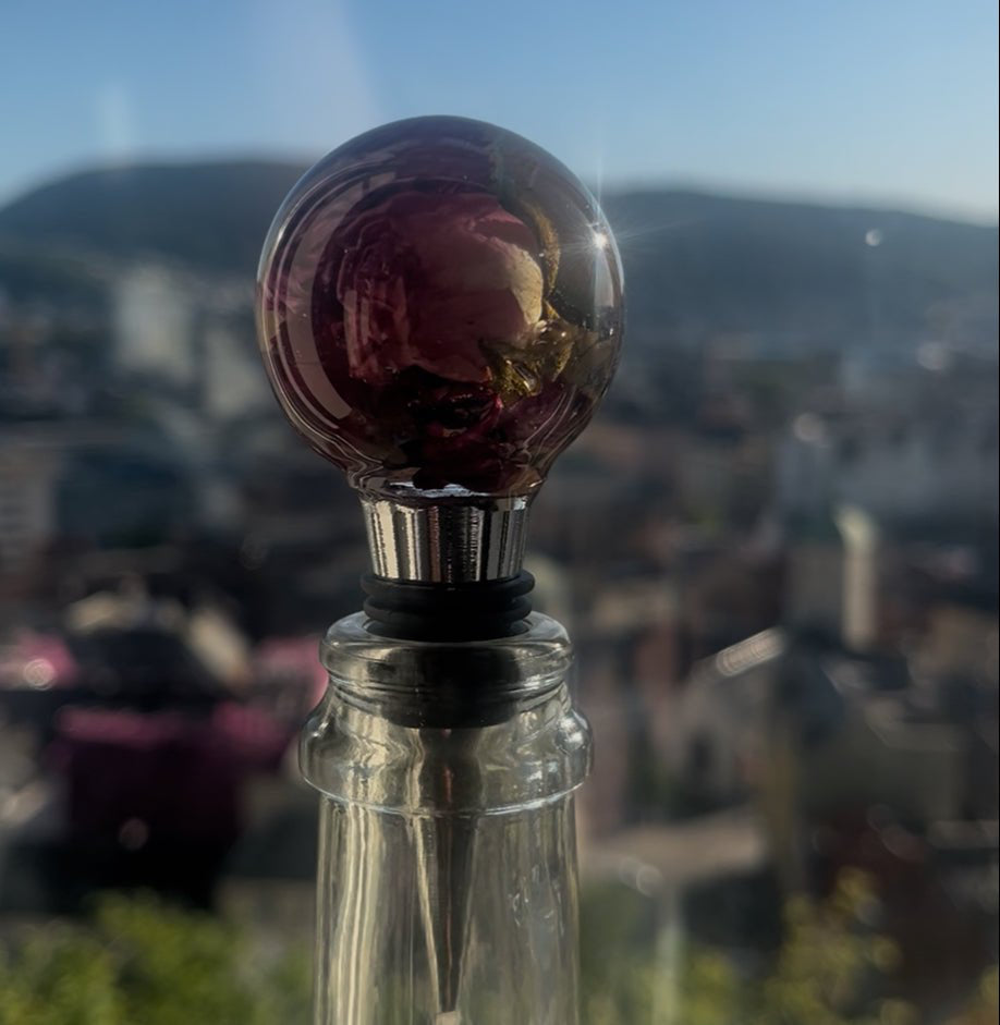 ROSEDRØM vinstopper, ekte tørkede blomster - KNASK