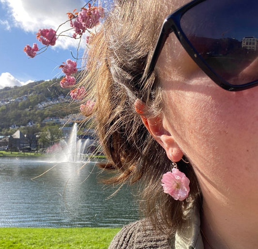 MANDELROSER øredobber, 925 sølv ørekroker - KNASK