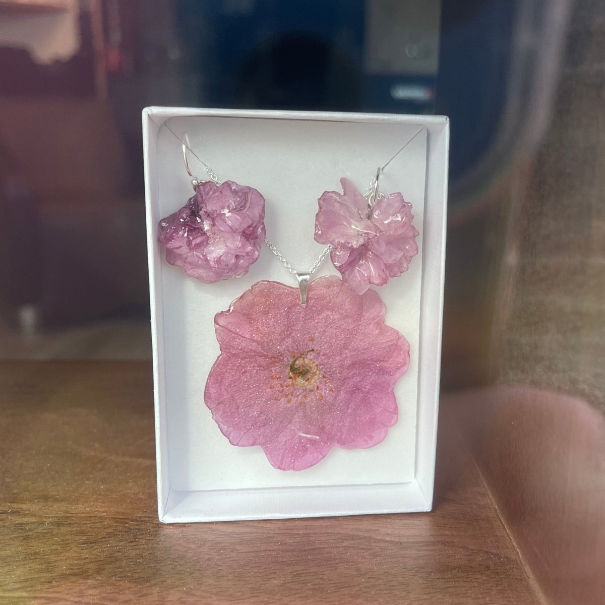 SAKURA KIRSEBÆRBLOMST smykke - ekte tørket blomst - Smykke KNASK
