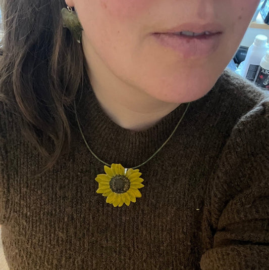 SOLSIKKE smykke - ekte tørket blomst - Smykke KNASK