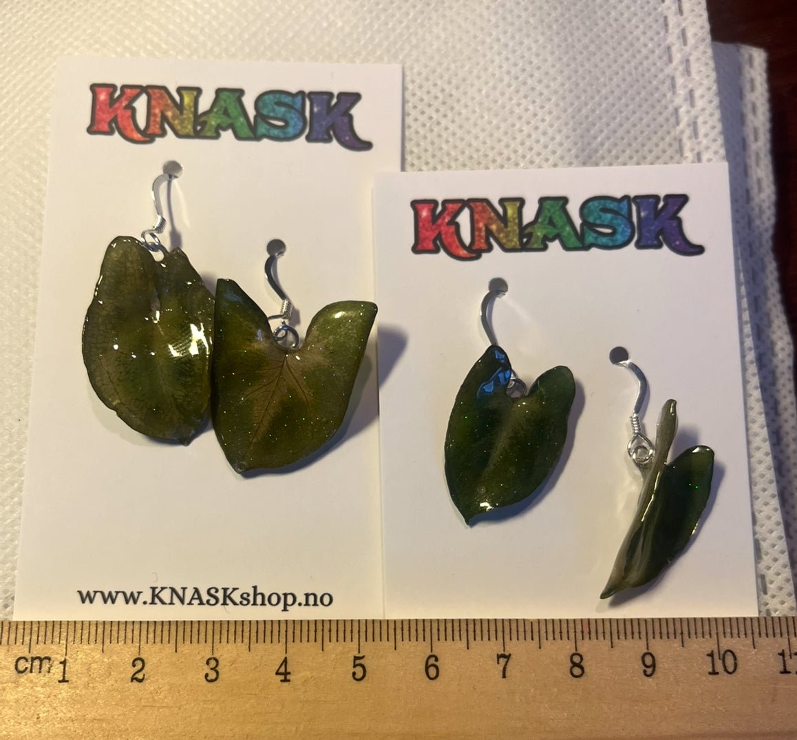 Syngonium pixie øredobber, 925 sølv planteøredobber - KNASK