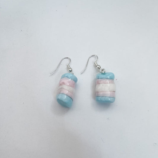 TRANS MARSHMALLOWS øredobber, ekte snop godteri - KNASK