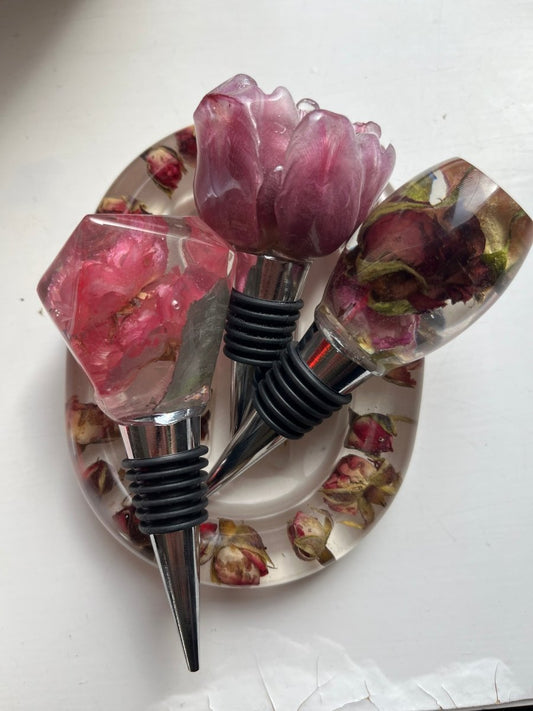 TULIPAN 3D vinstopper, ekte tørket blomst - KNASK