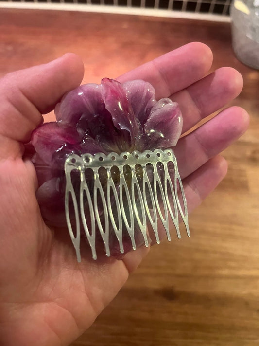 TULIPAN hårkam av ekte tørket blomst - KNASK