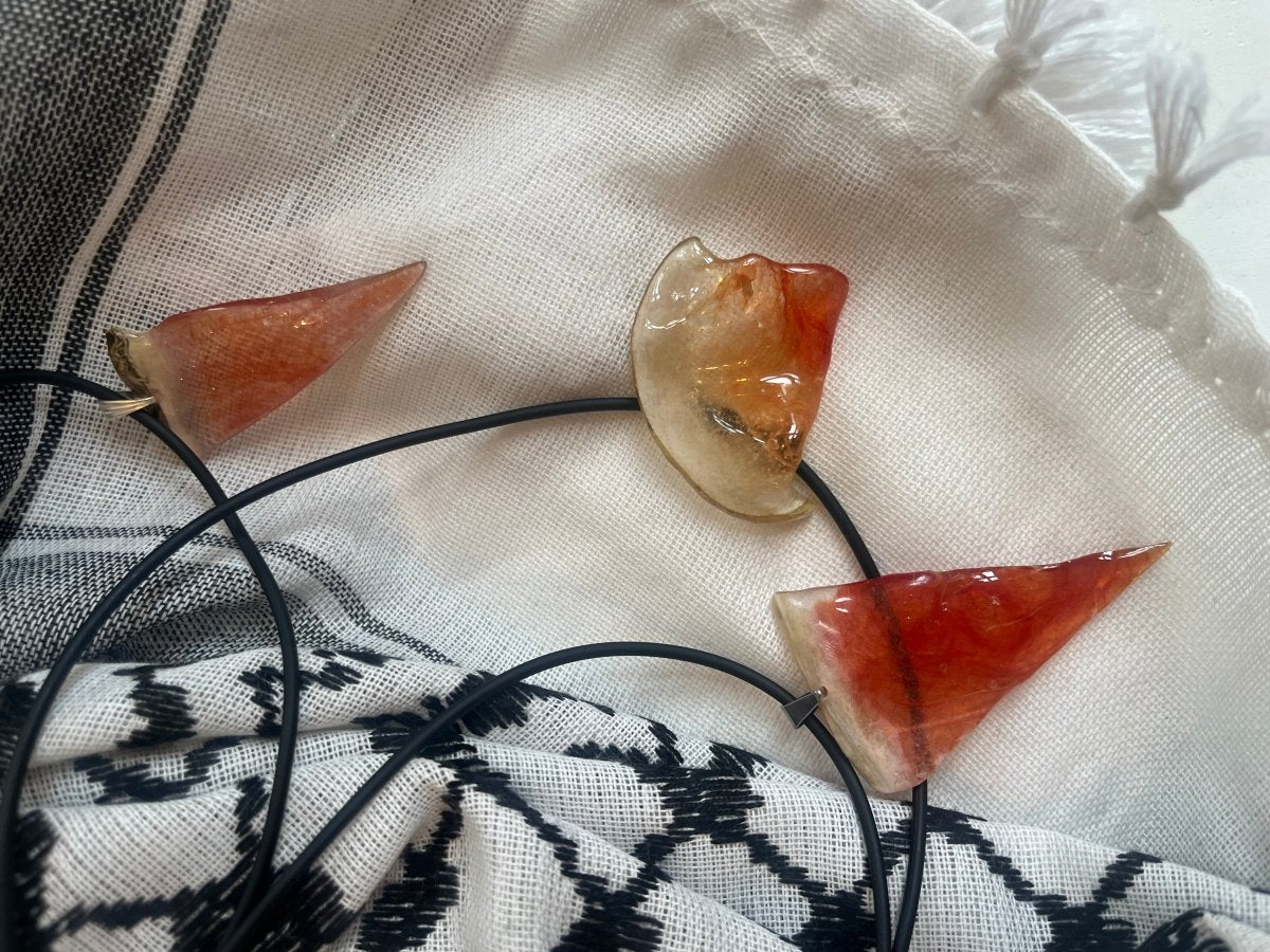 VANNMELON smykke, ekte tørket frukt, 925 sølv, FRI PALESTINA smykker 🇵🇸 - Smykke KNASK