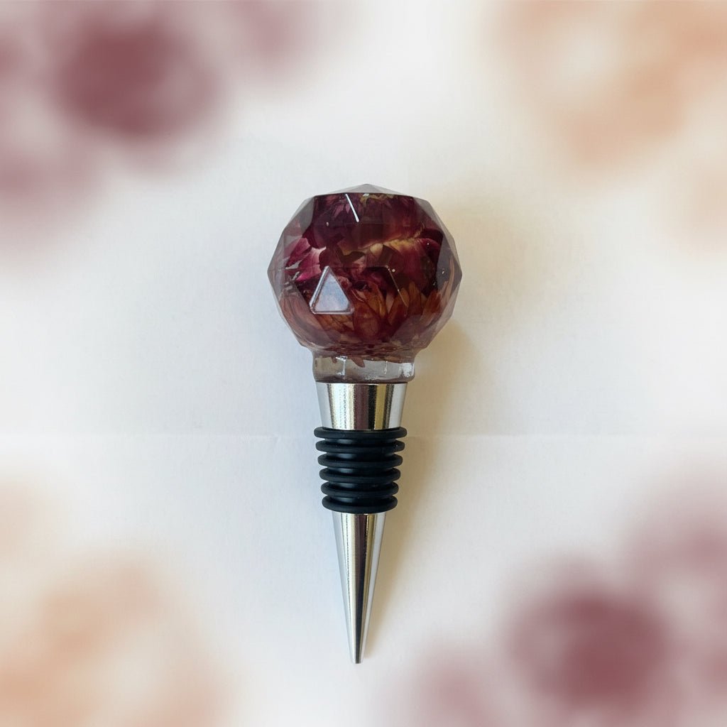 VINRØD EVIGHETSBLOMST vinstopper, ekte tørket blomst - Interiør KNASK