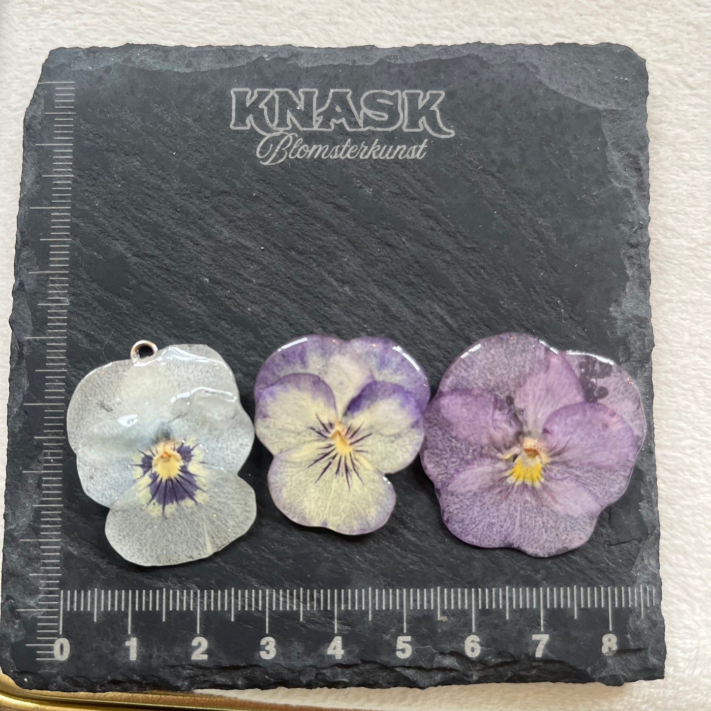 PASTELL FIOL smykke - ekte tørket blomst