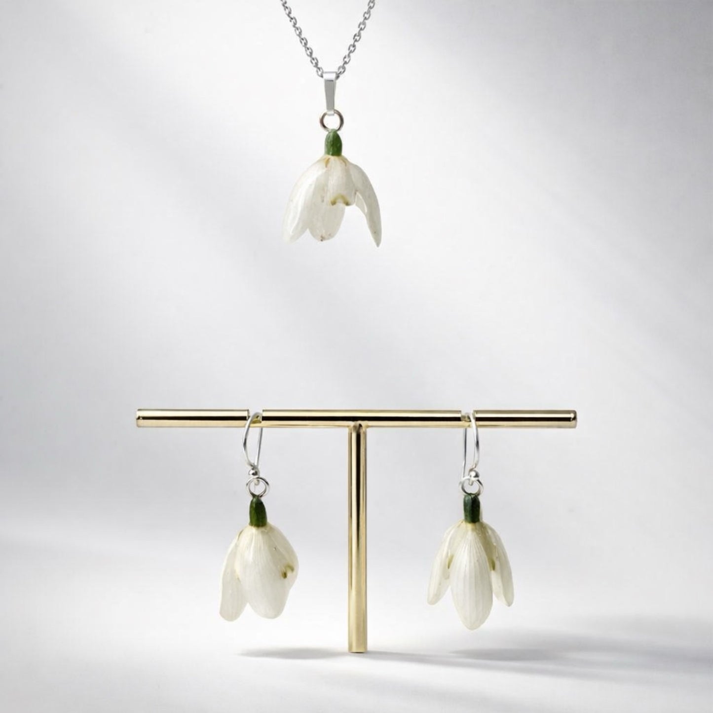 SNEKLOKKE snøklokke smykke - ekte tørket blomst