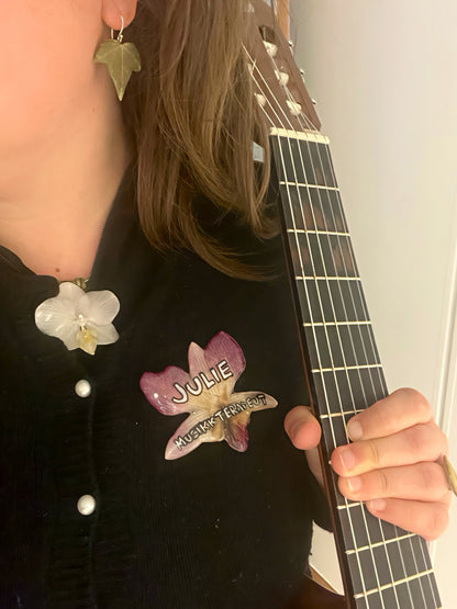 EFØY øredobber - ekte tørkede blader, sølv