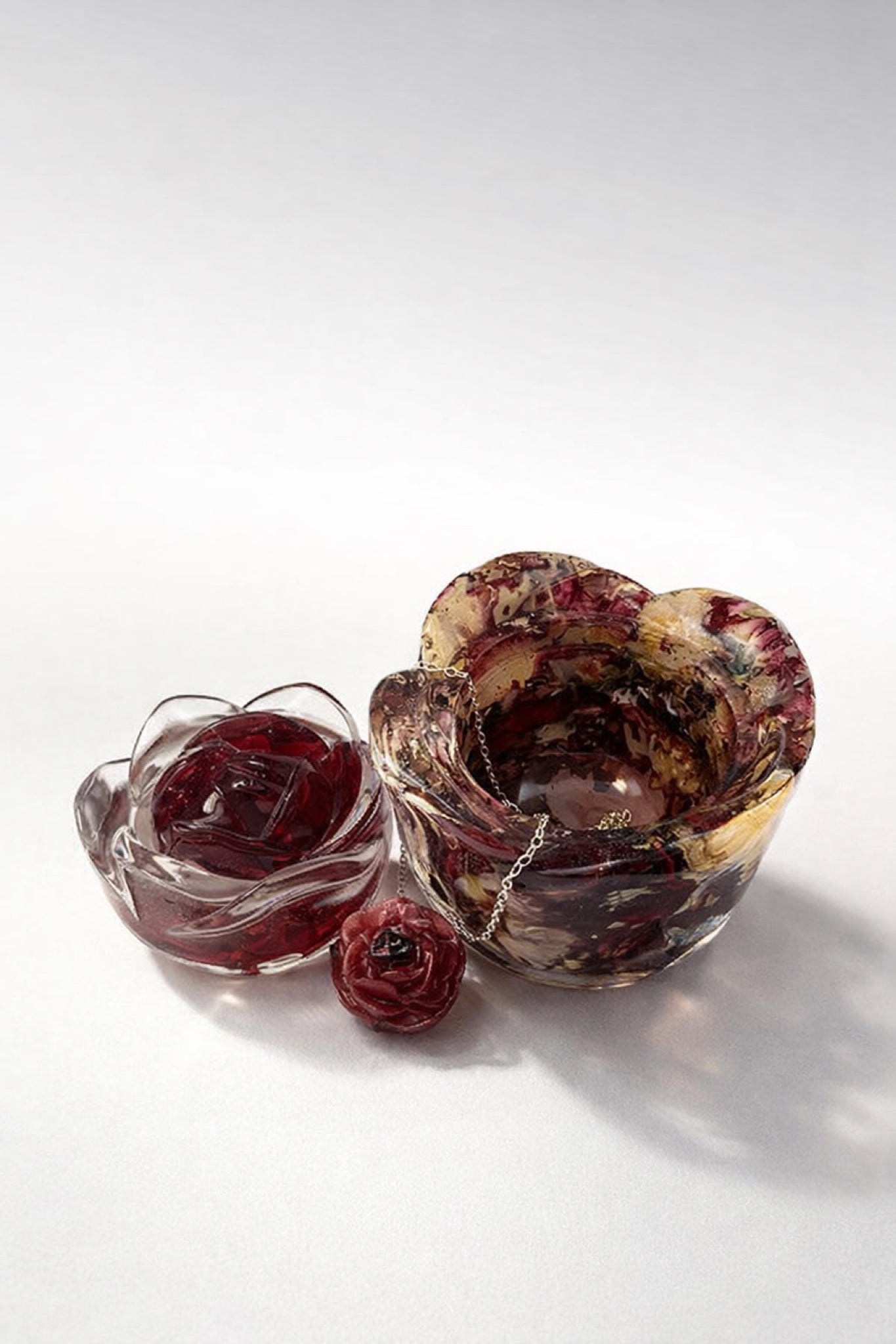 ROSE SYMFONI krukke med lokk, ekte tørkede roser