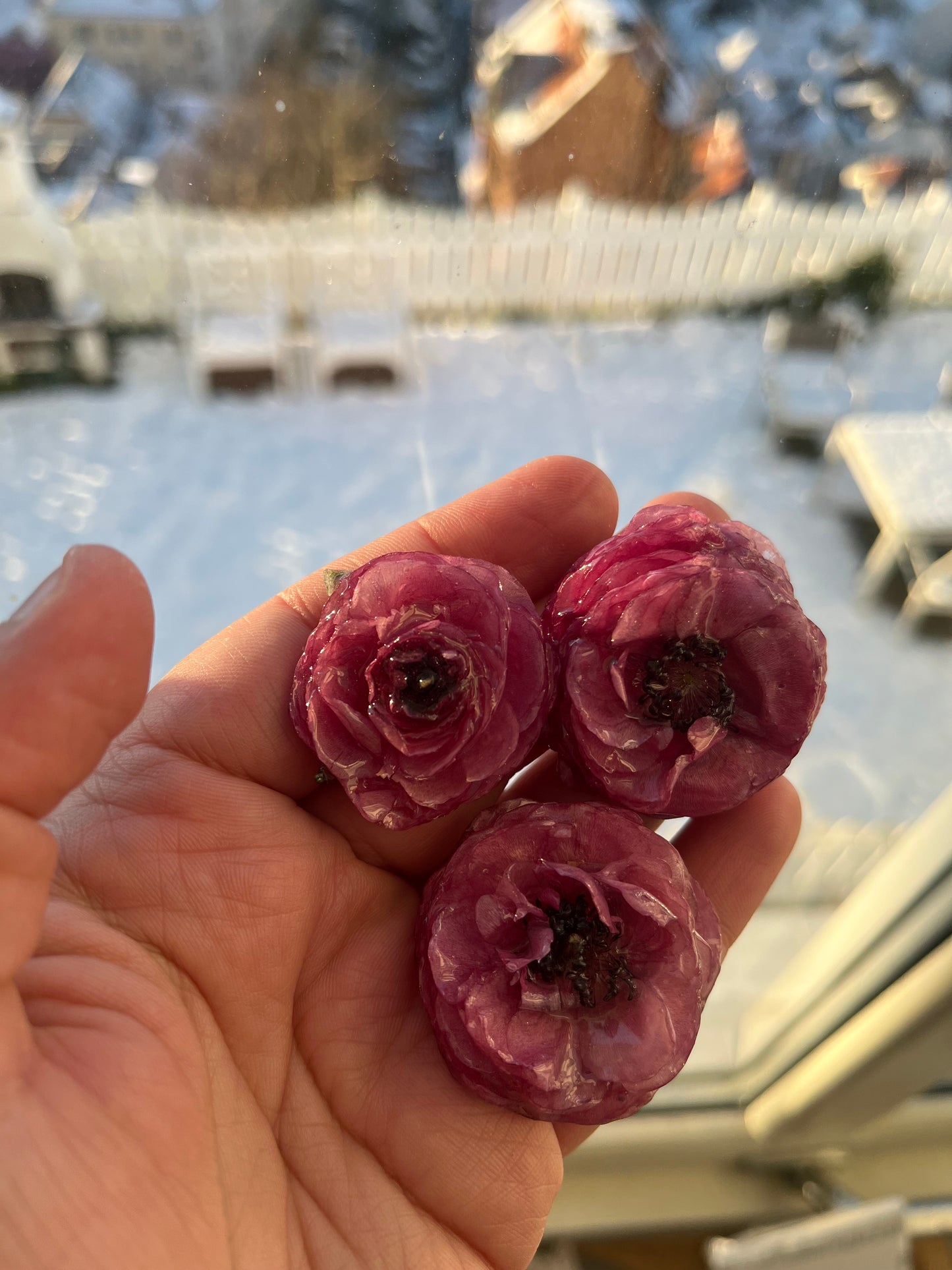 RANUKKEL blomstersmykke, sølvkjede