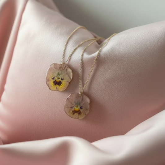 ROSA FIOL smykke - ekte tørket blomst