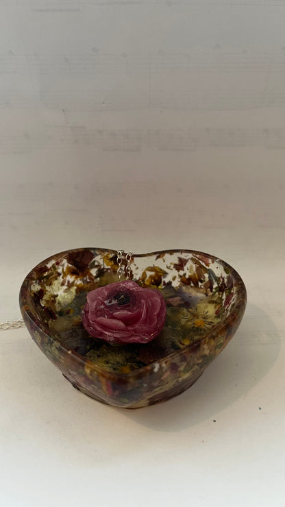 RANUKKEL blomstersmykke, sølvkjede