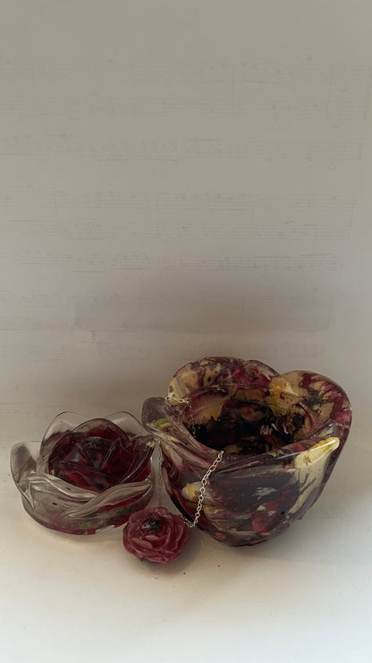 RANUKKEL blomstersmykke, sølvkjede