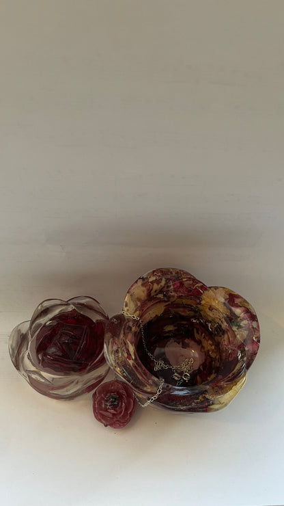 ROSE SYMFONI krukke med lokk, ekte tørkede roser