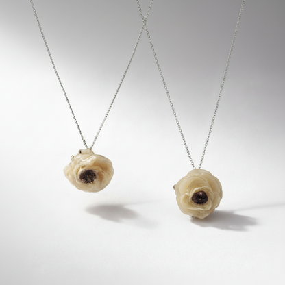 RANUKKEL blomstersmykke, sølvkjede