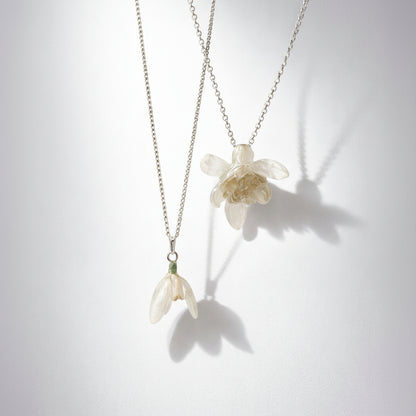 SNEKLOKKE snøklokke smykke - ekte tørket blomst