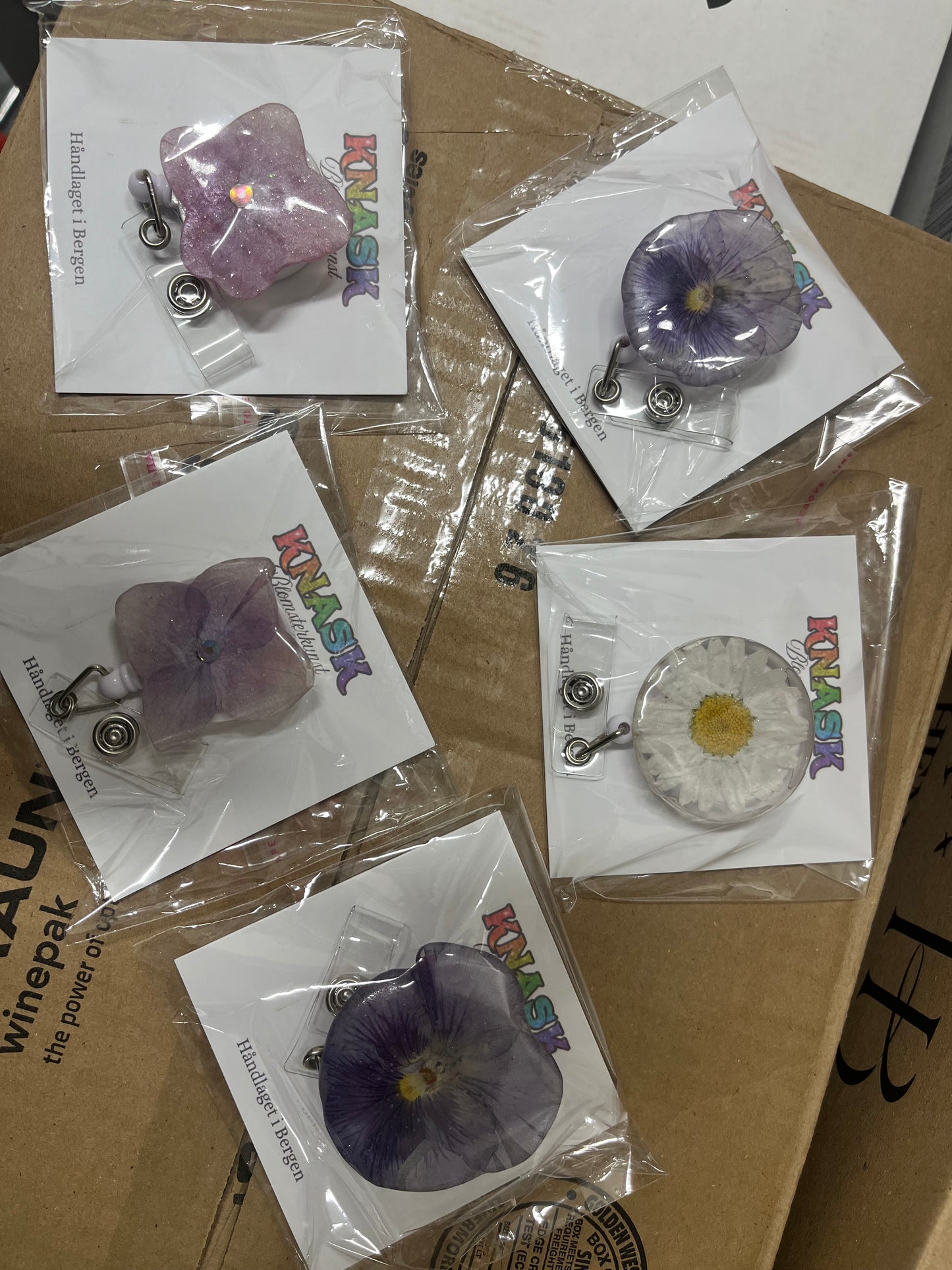 KNASK ID-kortholder- ekte tørkede blomster