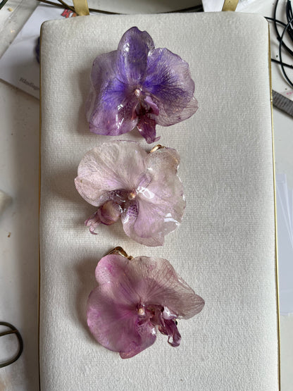 FANTASI ORKIDÉ hårspenne - ekte tørket blomst