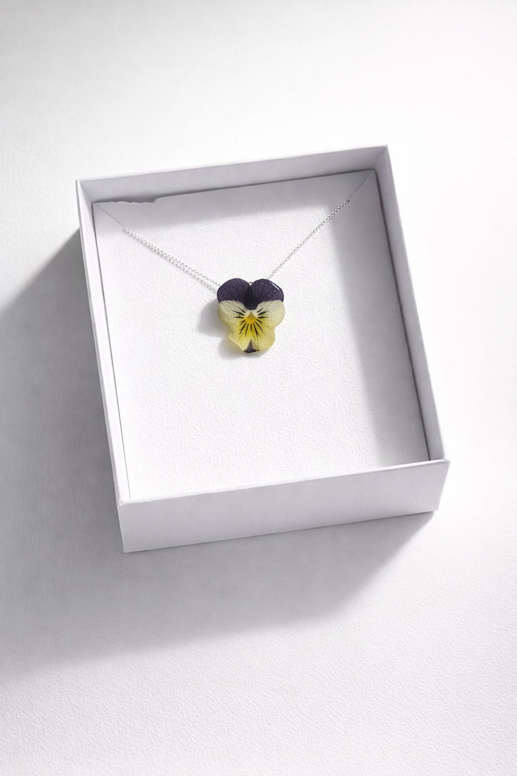 MINI FIOL mini smykke - ekte tørket stemorsblomst, Viola tricolor