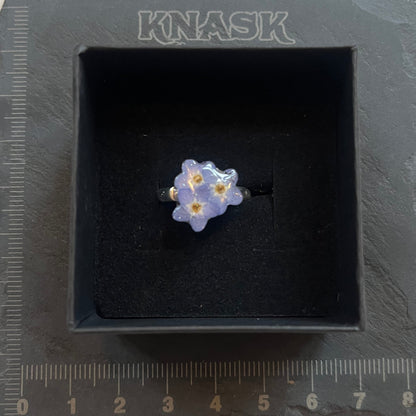 FORGLEMMEGEI ring - ekte tørket blomst