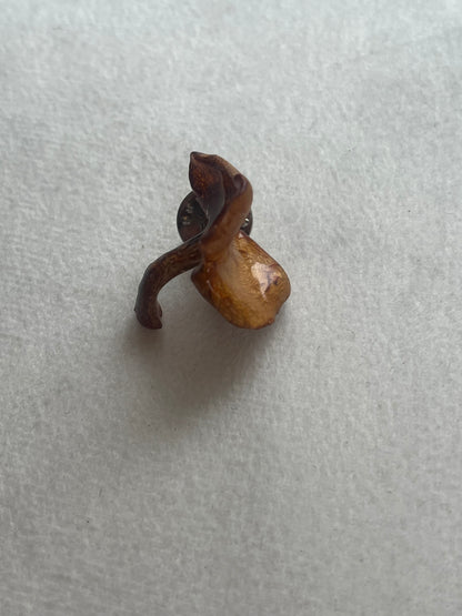 KANTARELL brosje pins, ekte 3D-tørket sopp