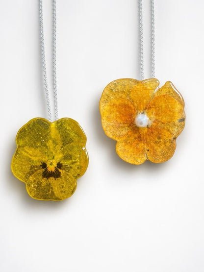 SAFTIG FIOL smykke - ekte tørket blomst