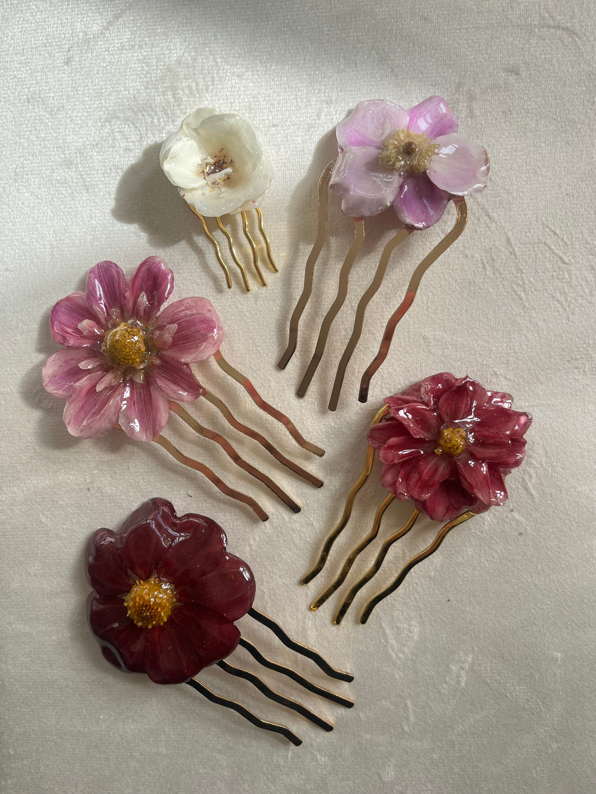 MIN LILLE HAGE hårnål kam - ekte tørkede blomster