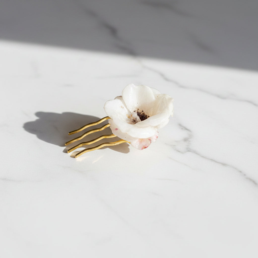MIN LILLE HAGE hårnål kam - ekte tørkede blomster