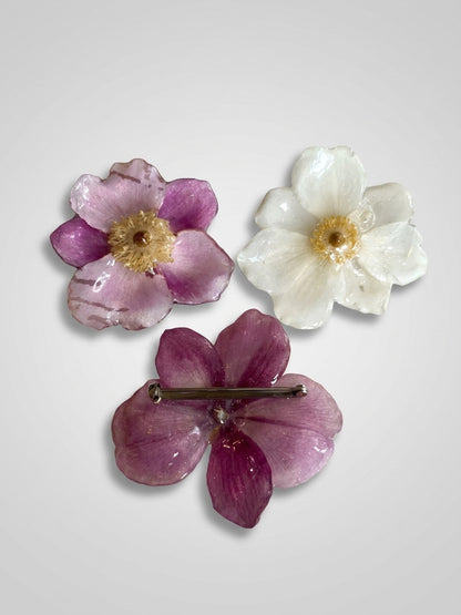 HØSTANEMONE brosje - ekte tørket blomst