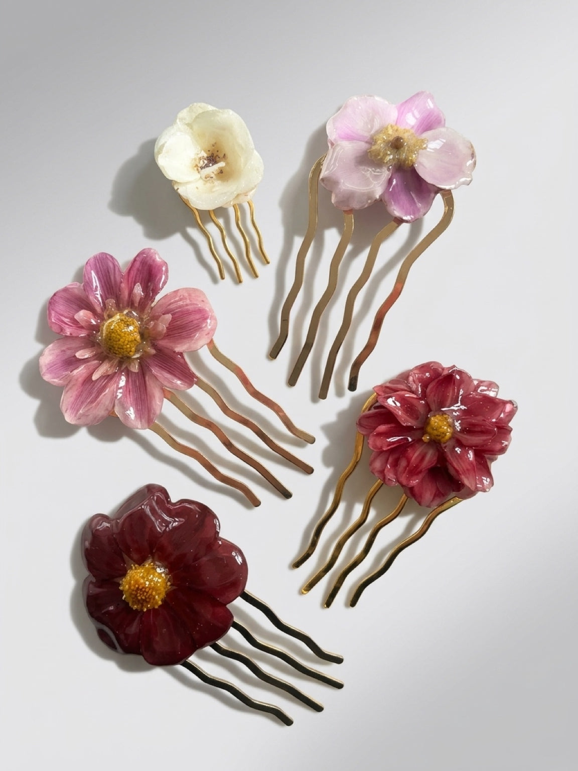 MIN LILLE HAGE hårnål kam - ekte tørkede blomster
