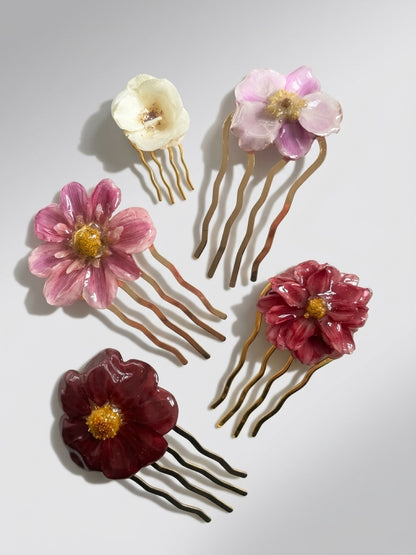 MIN LILLE HAGE hårnål kam - ekte tørkede blomster