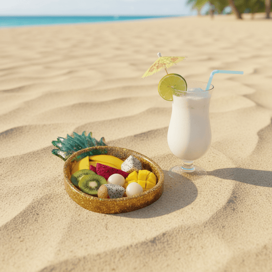 ANANAS pyntebrett, glitrende ombré kunstharpiks - Interiør KNASK