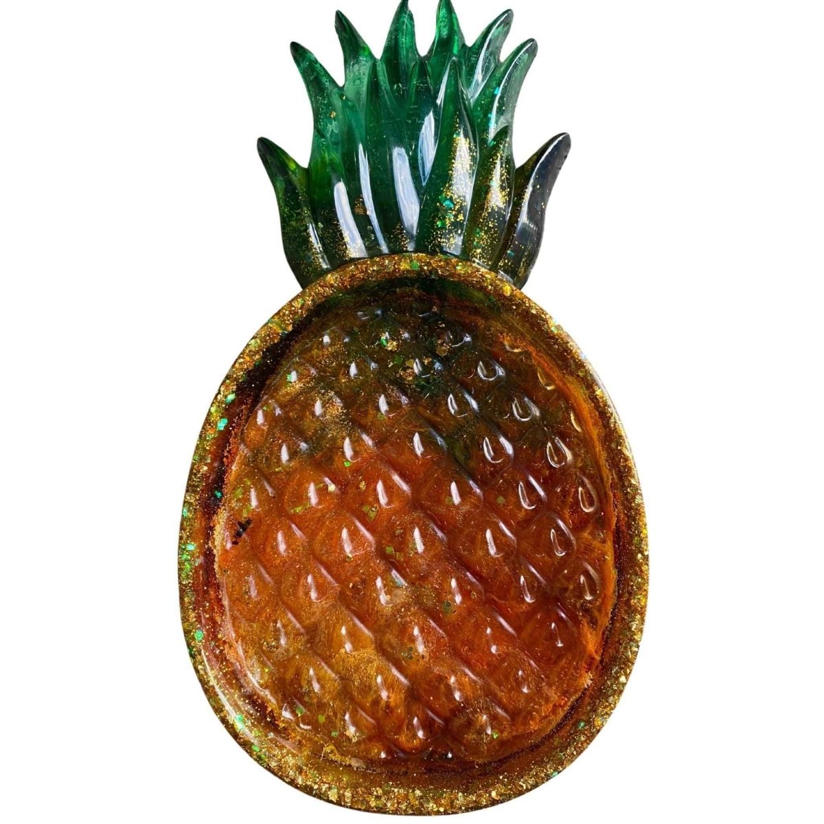 Ananas pyntebrett, glitrende ombré kunstharpiks - KNASK