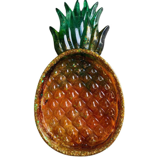 Ananas pyntebrett, glitrende ombré kunstharpiks - KNASK