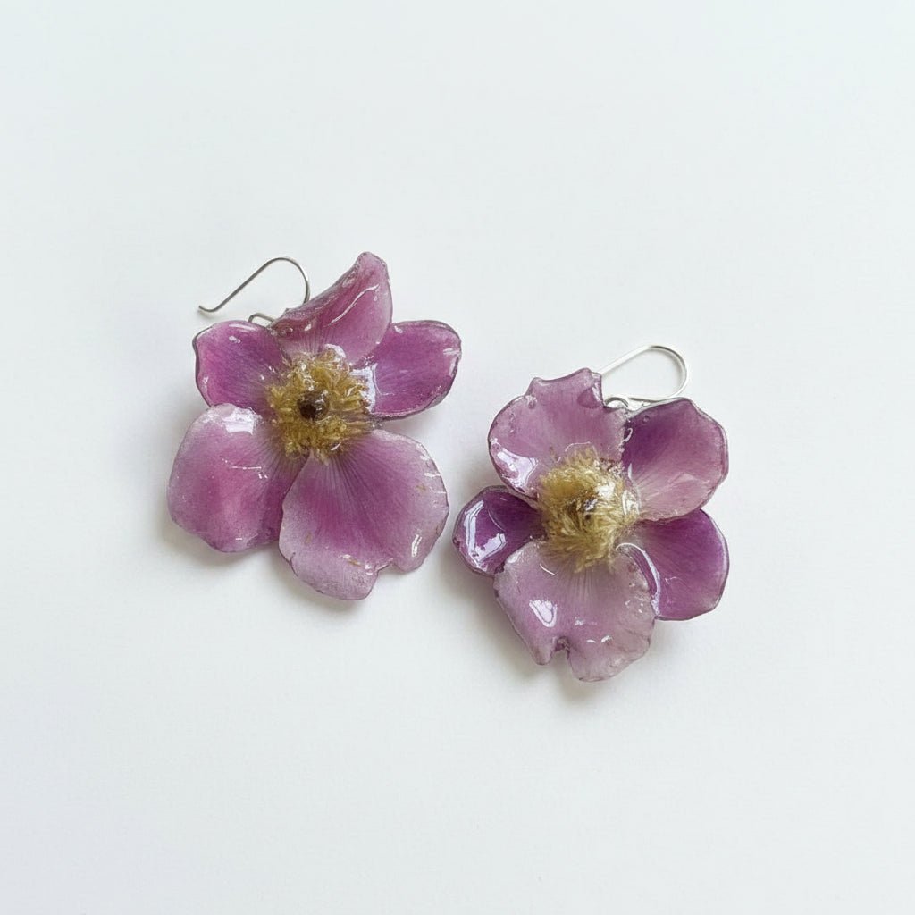 ANEMONE øredobber - ekte tørkede blomster - Øredobber KNASK