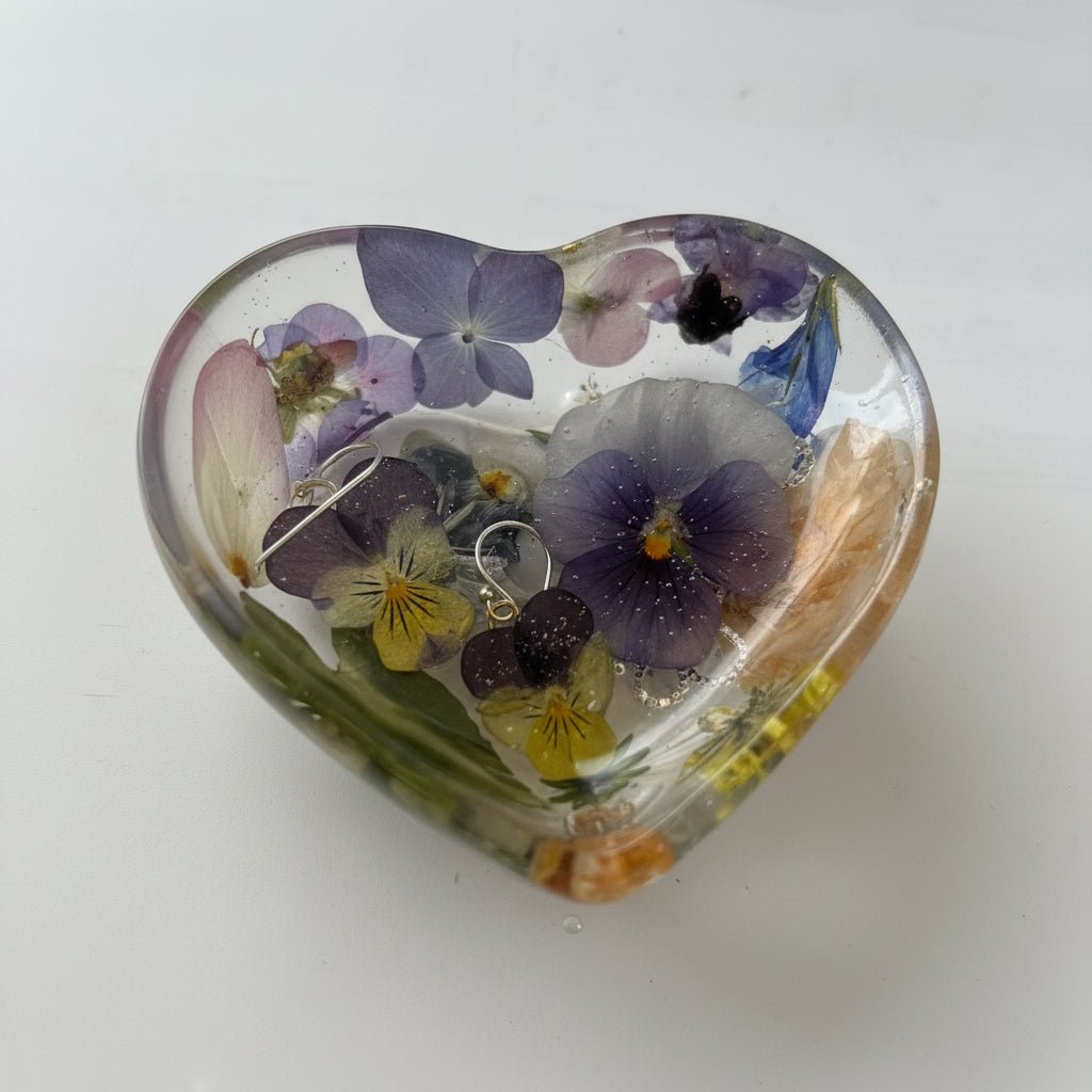 ÅSE FIOL smykke - ekte tørket stemorsblomst - Smykke KNASK