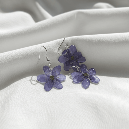 BLÅVEIS øredobber - ekte tørkede blomster - Øredobber KNASK
