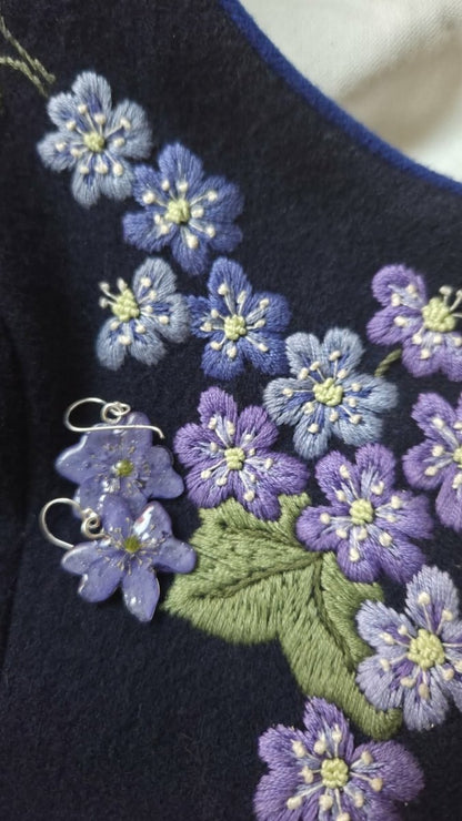 BLÅVEIS øredobber - ekte tørkede blomster - Øredobber KNASK