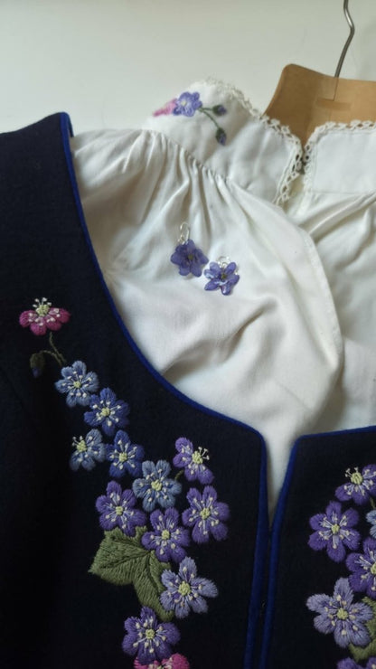 BLÅVEIS øredobber - ekte tørkede blomster - Øredobber KNASK