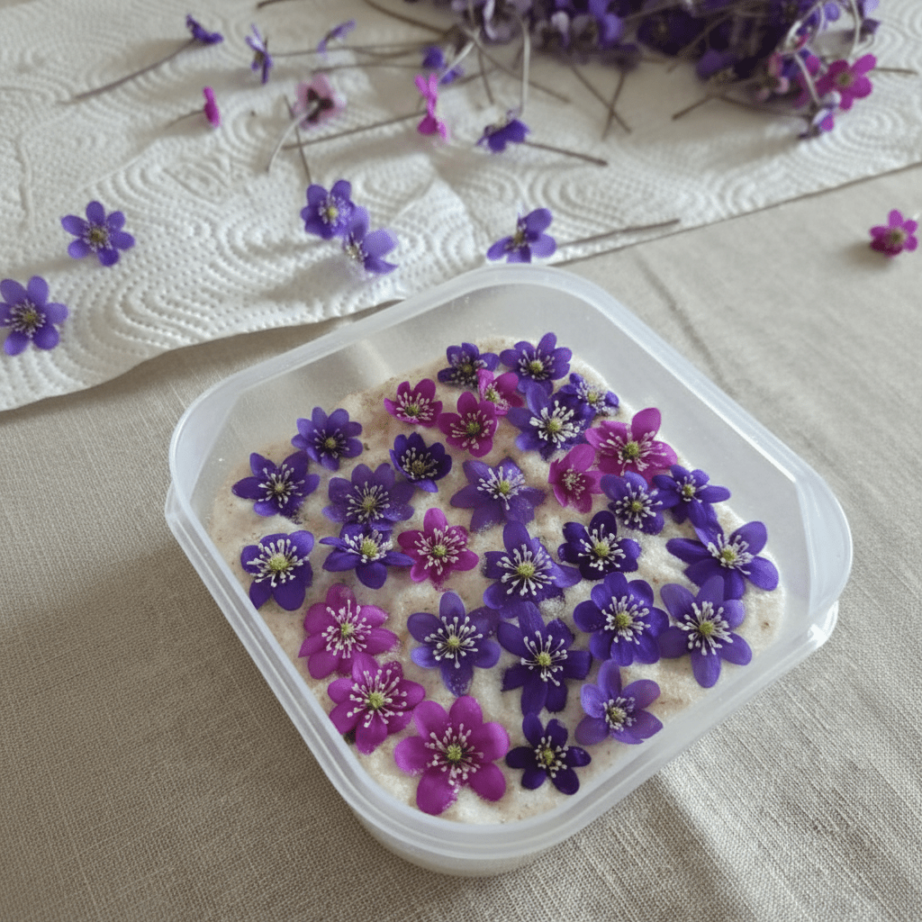 BLÅVEIS øredobber - ekte tørkede blomster - Øredobber KNASK